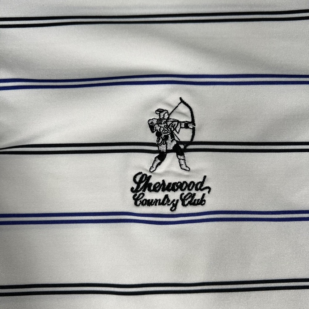 RLX Ralph Lauren‎ Shirt Mens Medium White Striped Sherwood CC Golf Polo Stretch - Picture 5 of 12